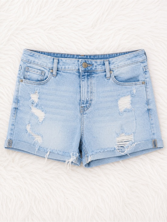 Altar'd State Pants - Altar’d State Distressed Denim Shorts Size 31 High Rise Light Wash Frayed